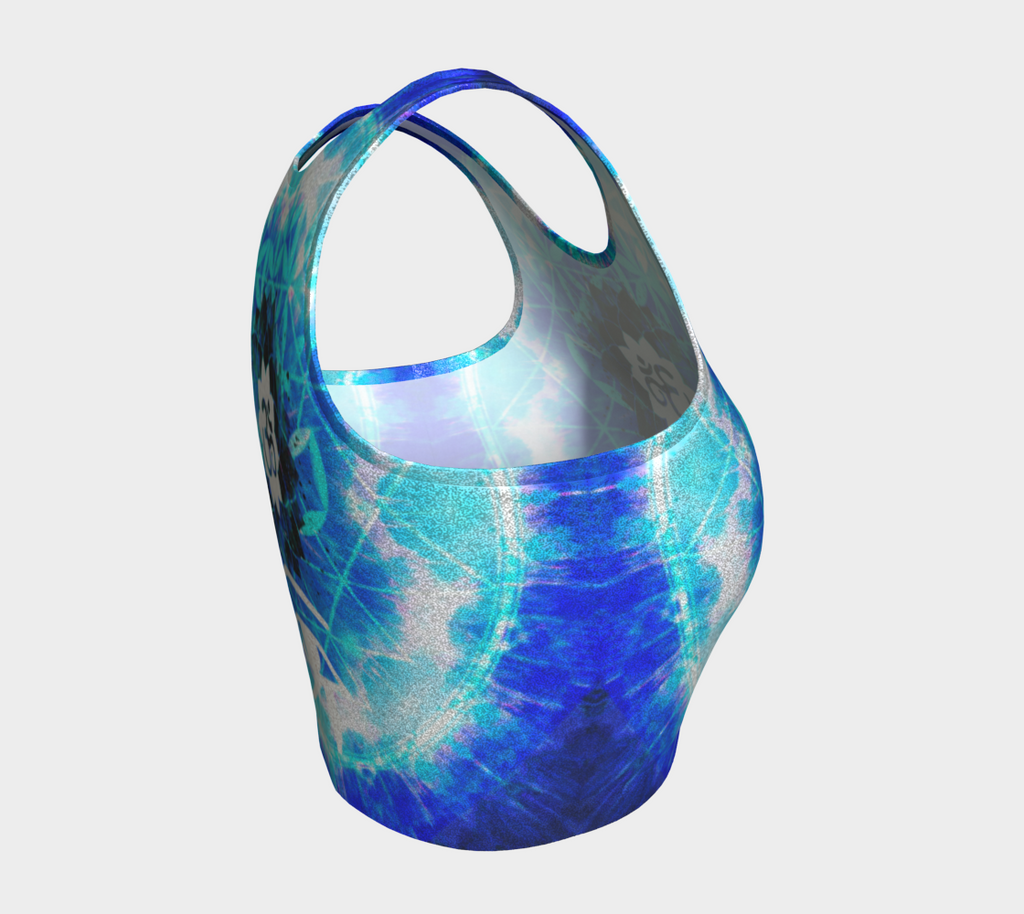 Amen Jin's Blue Sun Fairy Om Meditations Athletic Crop Top