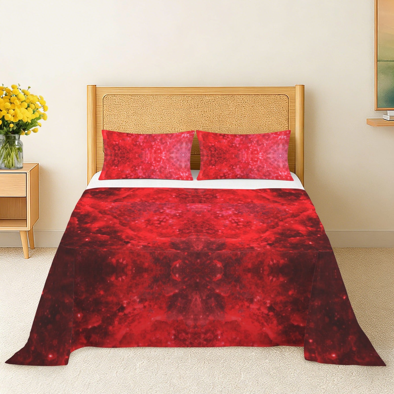 Katerina's as Alive as You Want Me Desires 3-Piece Bedding Set (Bed Sheet + Pillowcases)  | Ships from USA
