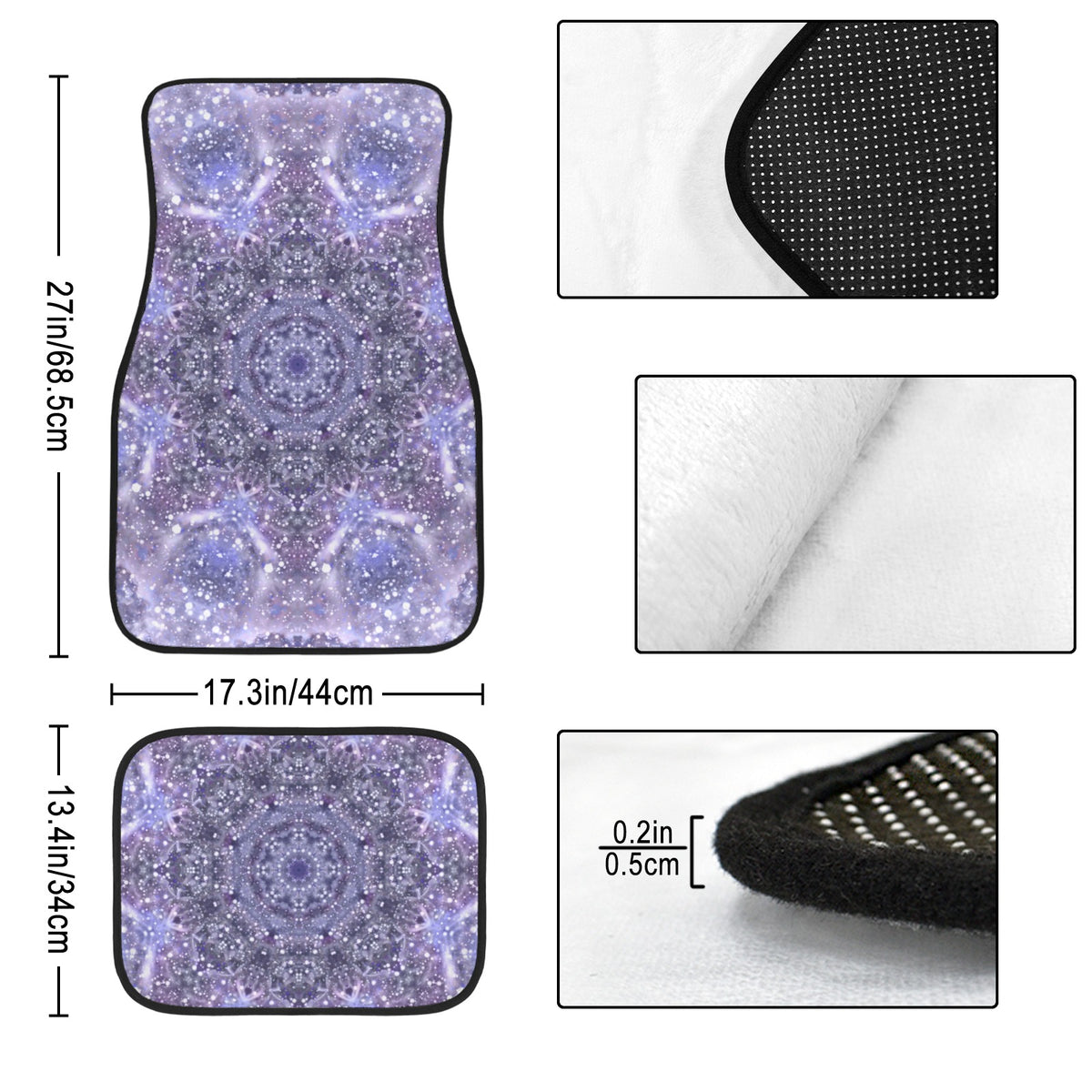 Katerina's Lilac Star Desires 4-Piece Car Floor Mats （Customized Separately）| Ships from USA