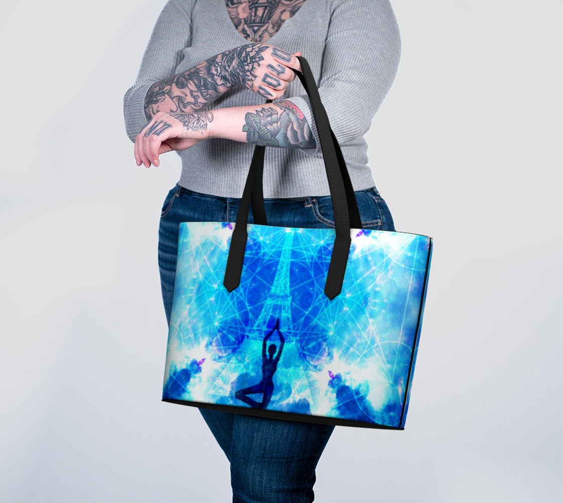 Amen Jin's Mandala of Dragon Fire Desires Parisian Meditations Vegan Leather Tote Bag