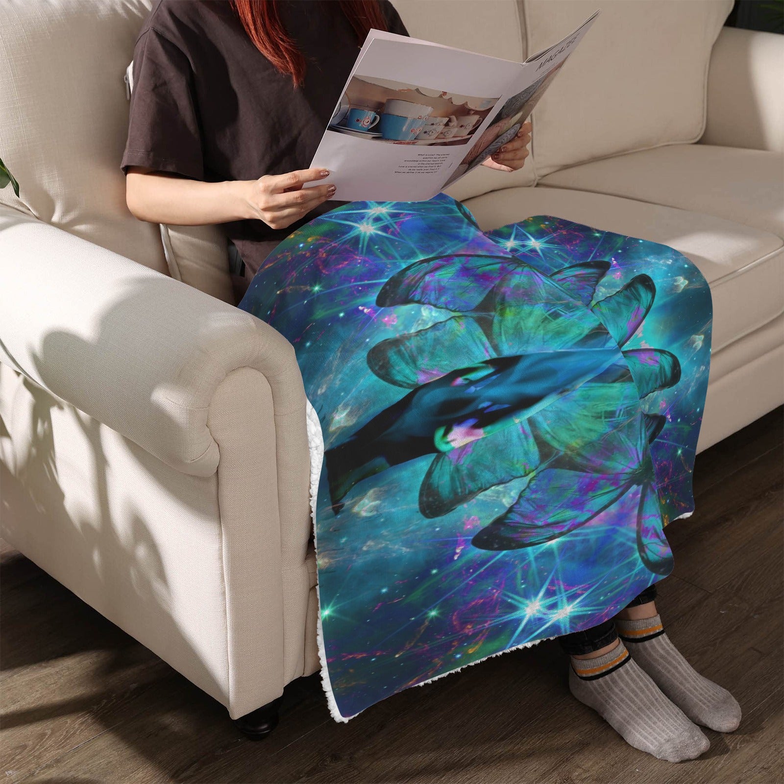 Katerina's Now & Forever Metamorphosis Meditations Sherpa Fleece Blanket 30" x 40" | Ships from USA