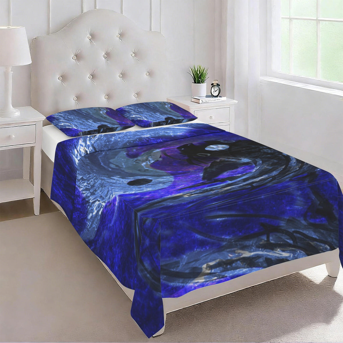 Katerina's Dragon's Eye Koi Desires 3-Piece Bedding Set (Bed Sheet + Pillowcases)  | Ships from USA