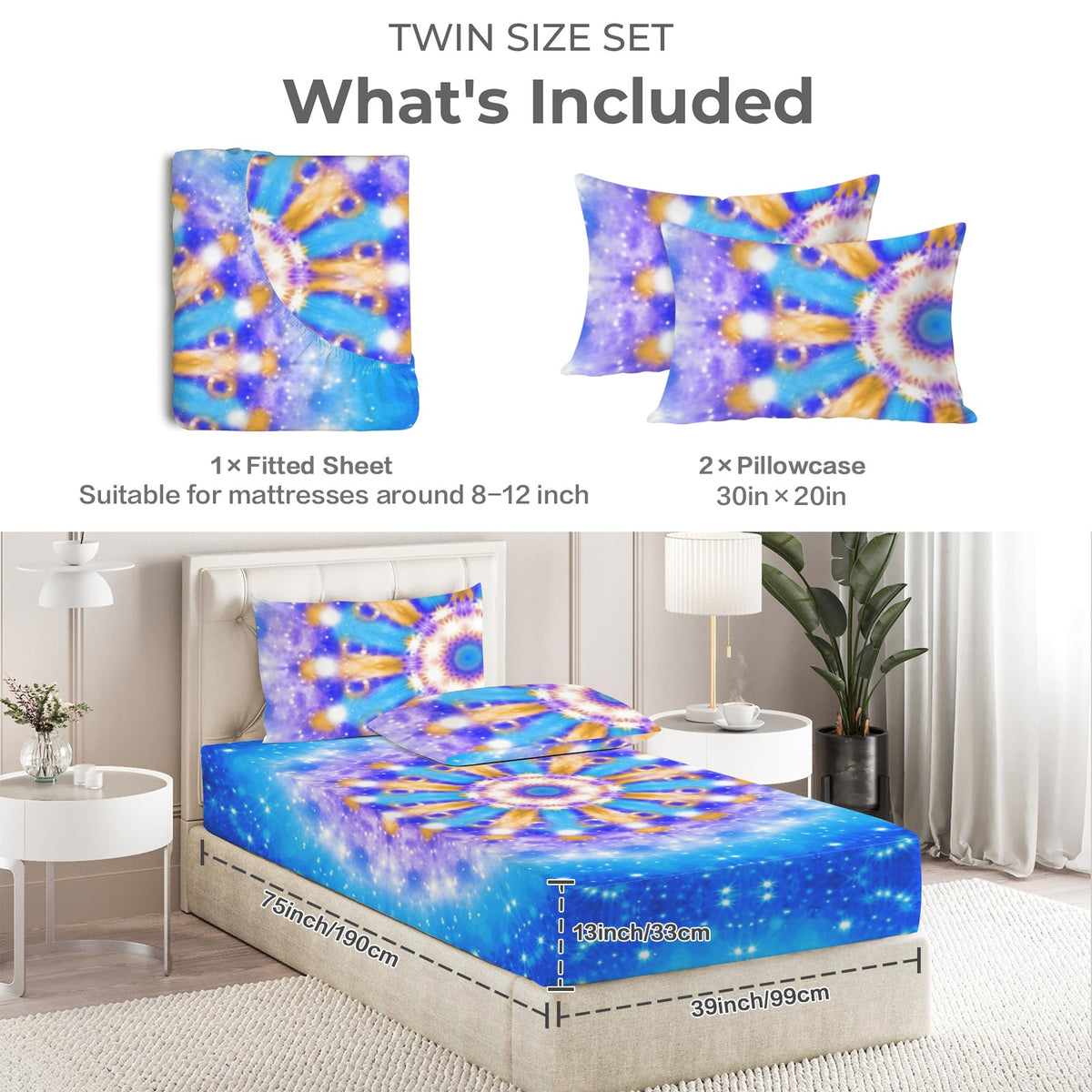 Katerina's Howl's Tomorrow Girl Desires Twin Bedding Set (Fitted Sheet + Pillowcases) | Ships from USA
