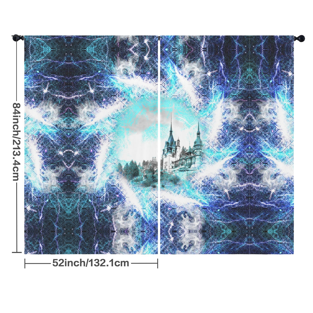 Katerina's Electric Dragon Fire Desires Dragoness Dreams Floor-To-Ceiling Curtain 52x84inch | Ships from USA