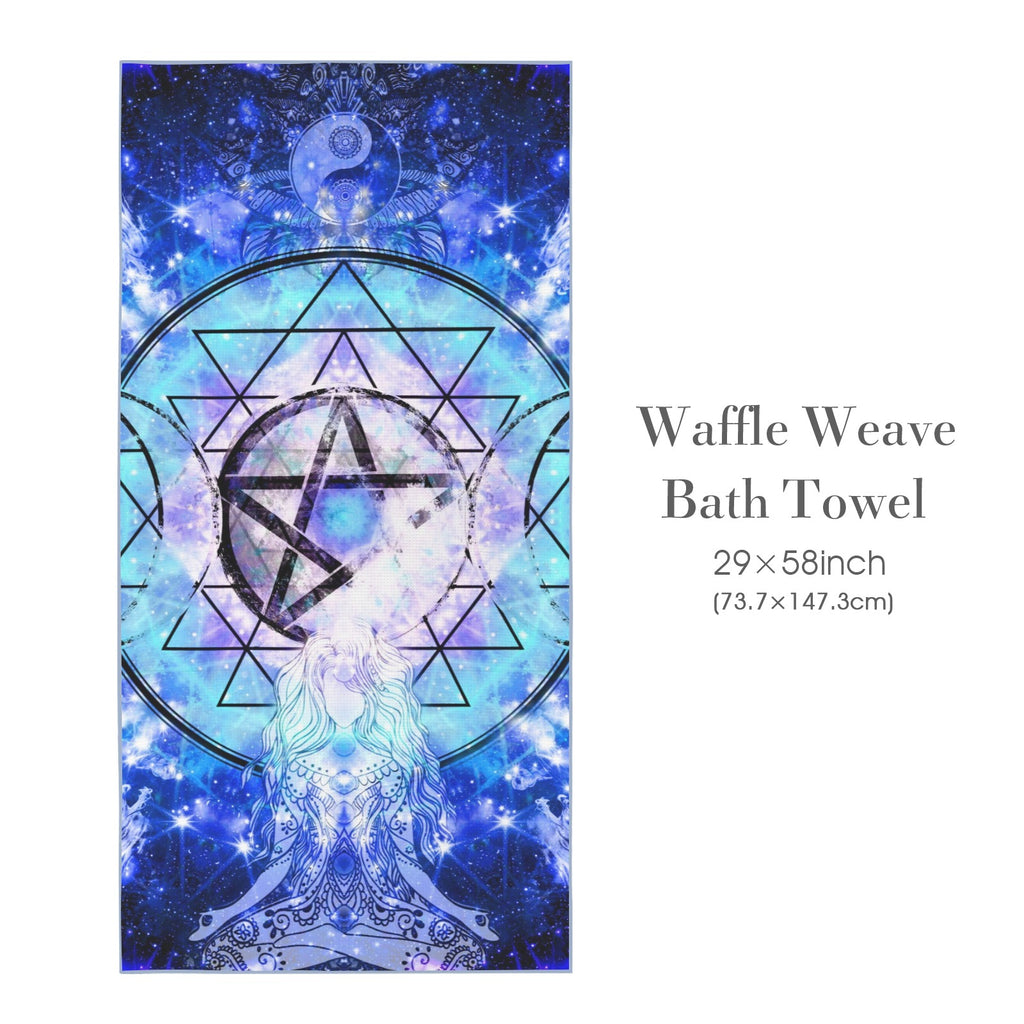 Amen Jin's Katerina's Eros & Psyche Magickal Awakening Meditations Waffle Weave Bath Towel 29" x 58" | Ships from USA