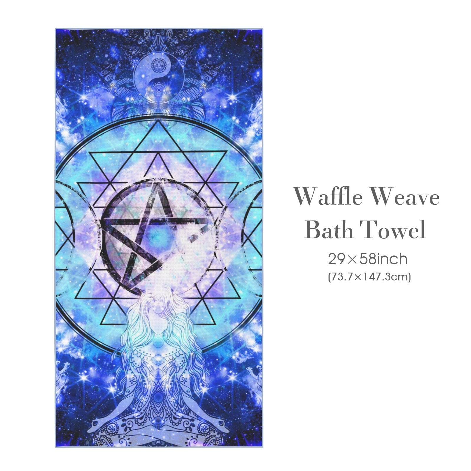 Amen Jin's Katerina's Eros & Psyche Magickal Awakening Meditations Waffle Weave Bath Towel 29" x 58" | Ships from USA
