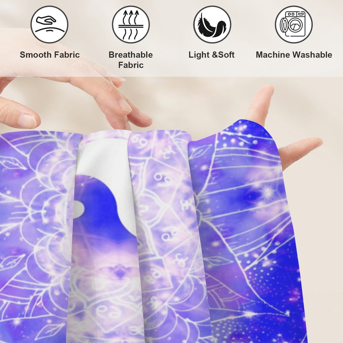 Katerina's Psyche Yin Yang Meditations Twin Bedding Set (Fitted Sheet + Pillowcases) | Ships from USA