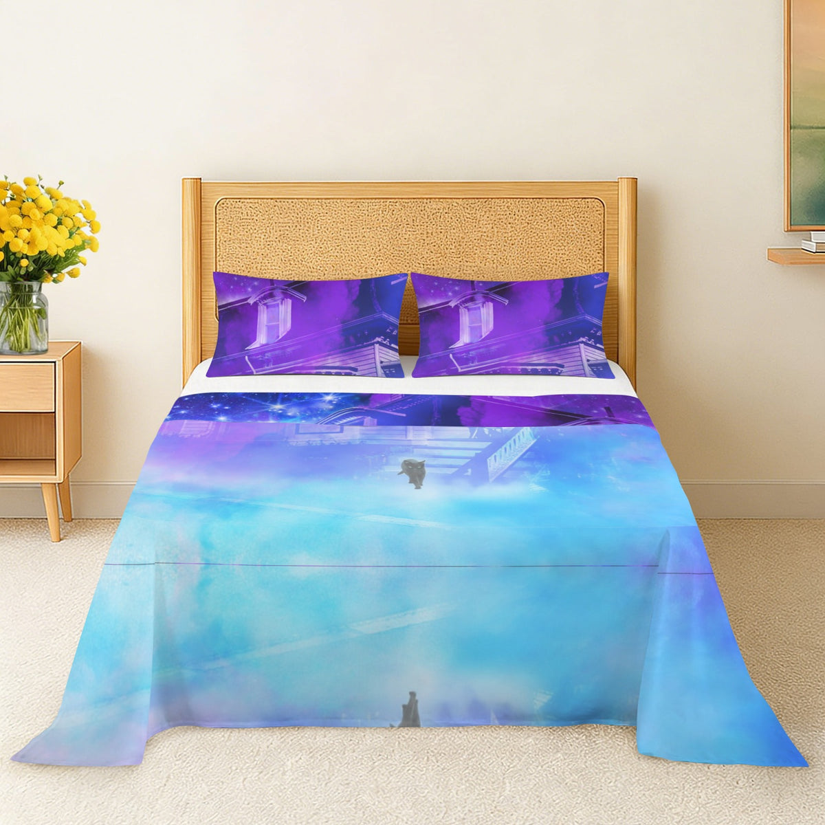 Amen Jin's Katerina's Eros & Psyche Desires Hocus Pocus Dreams 3-Piece Bedding Set (Bed Sheet + Pillowcases)  | Ships from USA