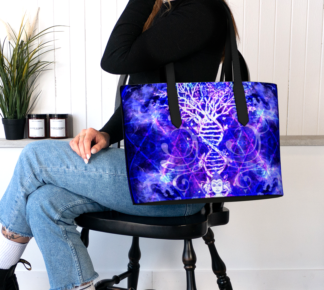 Katerina's Dragon's Eye Desires Buddha Meditations Vegan Leather Tote Bag