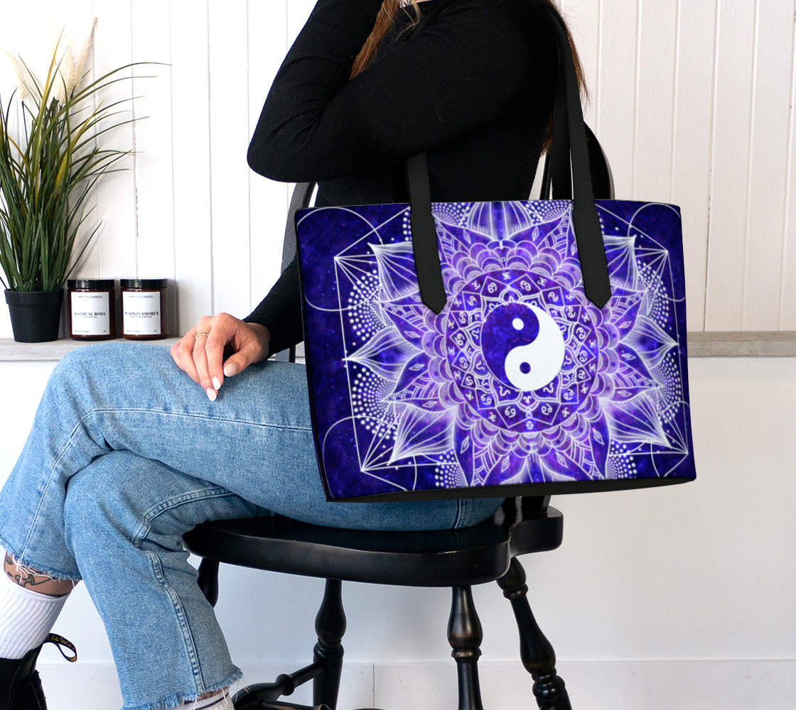 Katerina's Dragon's Eye Desires Yin Yang Meditations Vegan Leather Tote Bag