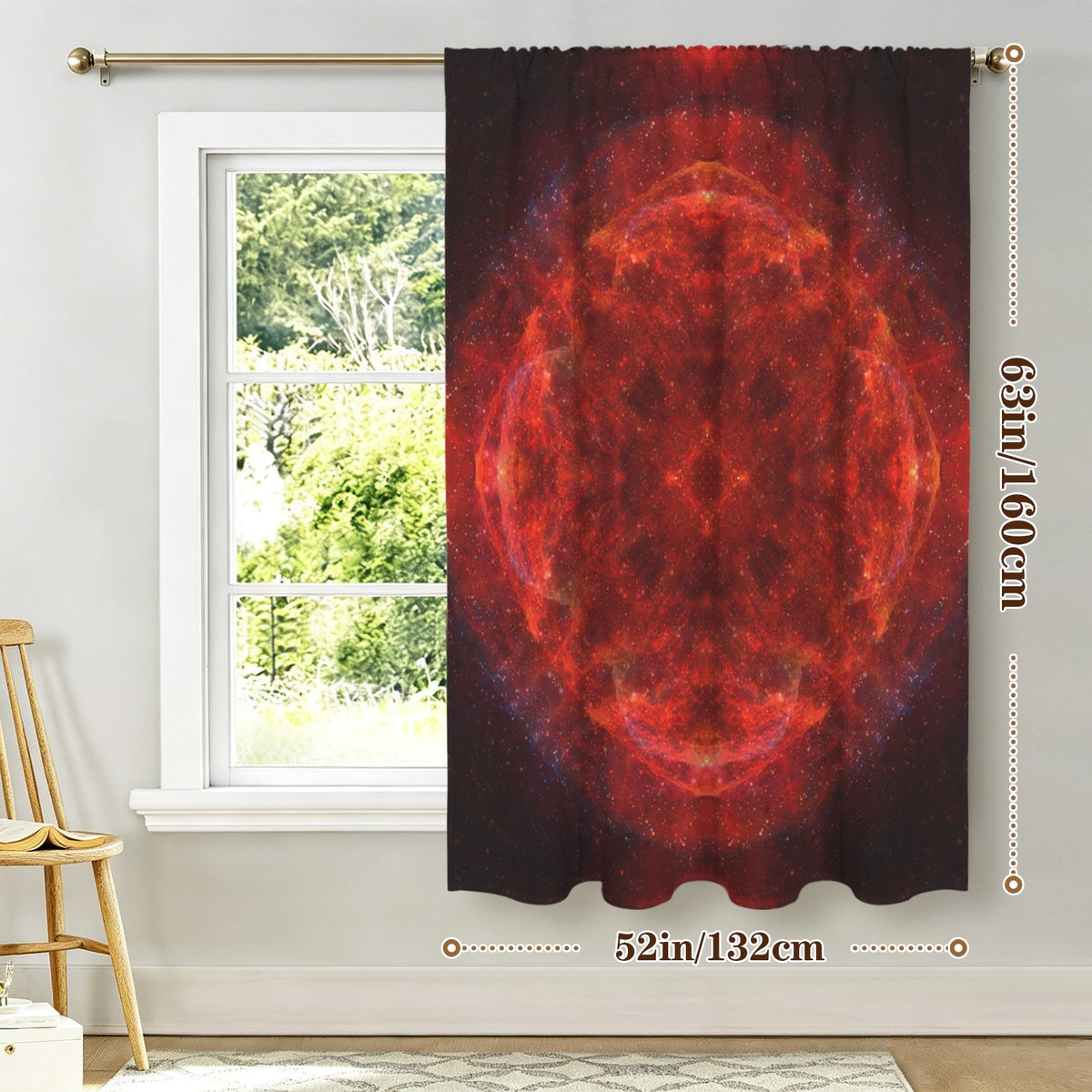 Katerina's Love & Hatred Desires Window Curtain 52" x 63" ( 1 Piece ) | Ships from USA