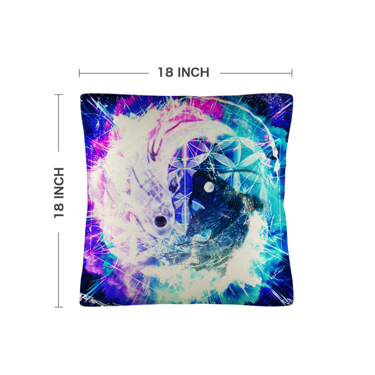 Creation's Koi Meditations Linen Throw Pillow 18" x 18" ( 1 Piece ) | Ships from USA