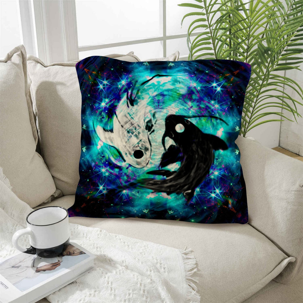 Katerina's Now & Forever Koi Desires Linen Throw Pillow 18" x 18" ( 1 Piece ) | Ships from USA
