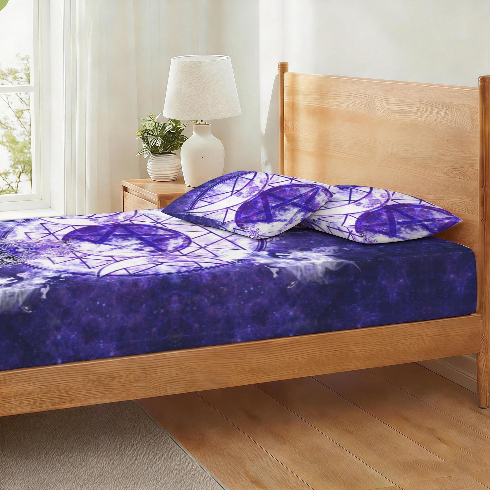 Katerina's Dragon's Eye Magickal Awakening Meditations Twin Bedding Set (Fitted Sheet + Pillowcases) | Ships from USA