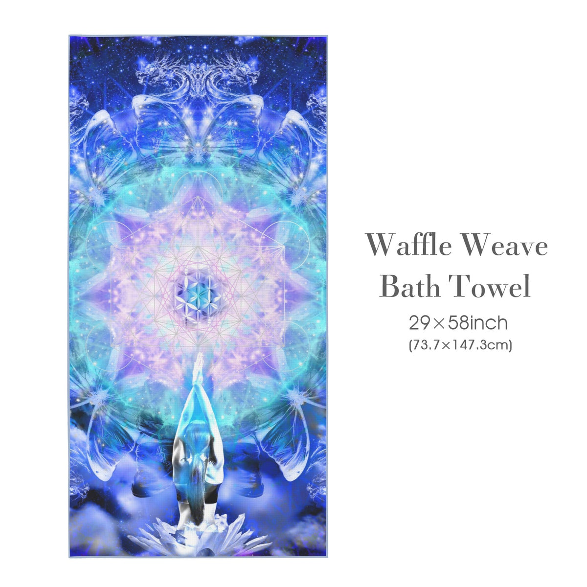Amen Jin's Katerina's Eros & Psyche Metamorphosis Meditations Waffle Weave Bath Towel 29" x 58" | Ships from USA