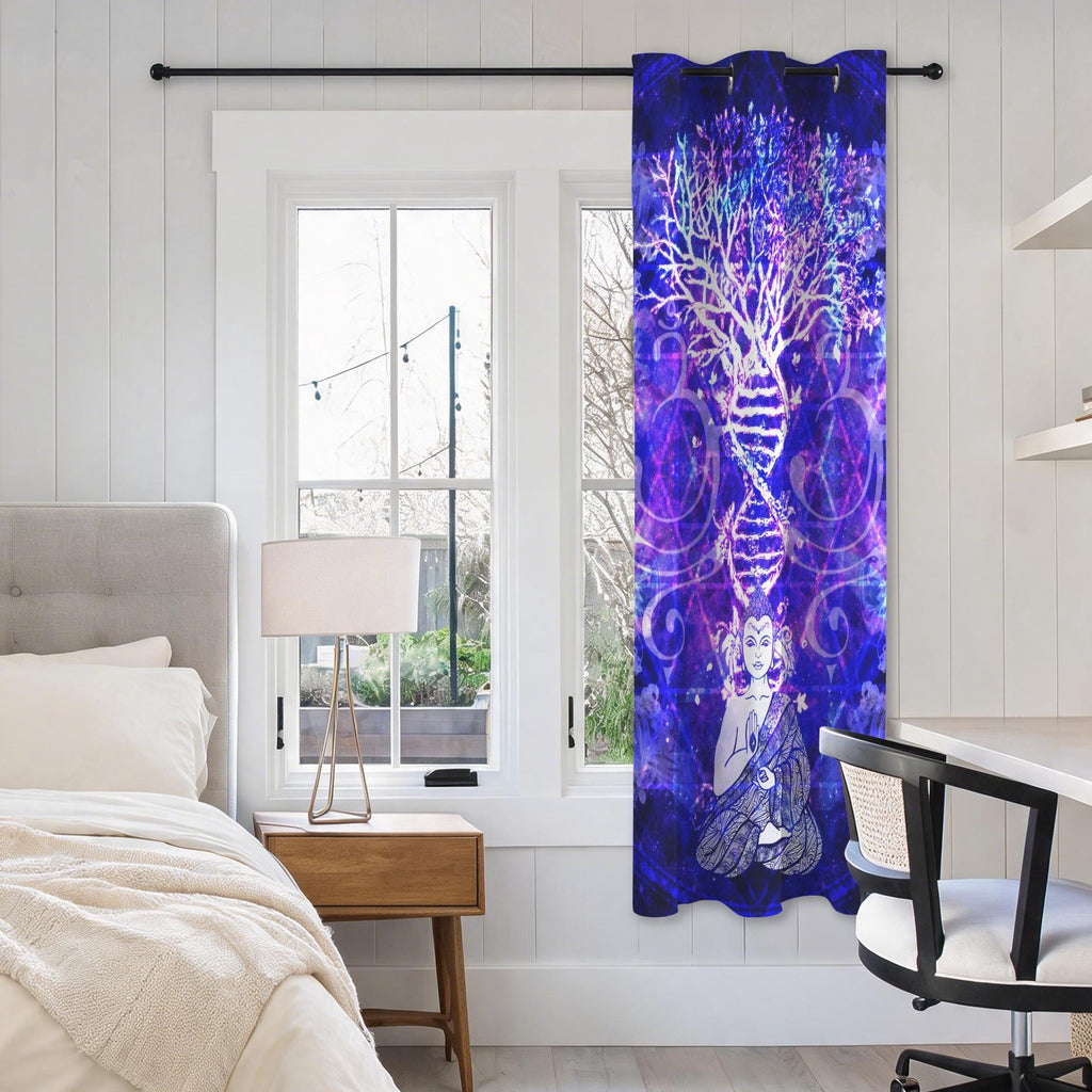Katerina's Dragon's Eye Desires Buddha Meditations Grommet Curtain 42" x 63" ( 1 Piece ) | Ships from USA