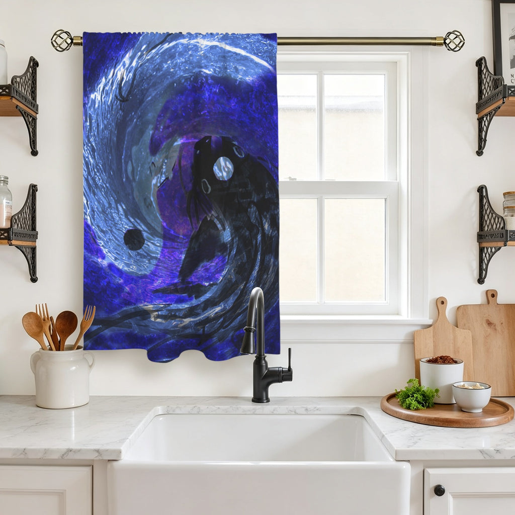 Katerina's Dragon's Eye Koi Desires Window Curtain 27.6" x 39.4" ( 1 Piece ) | Ships from USA