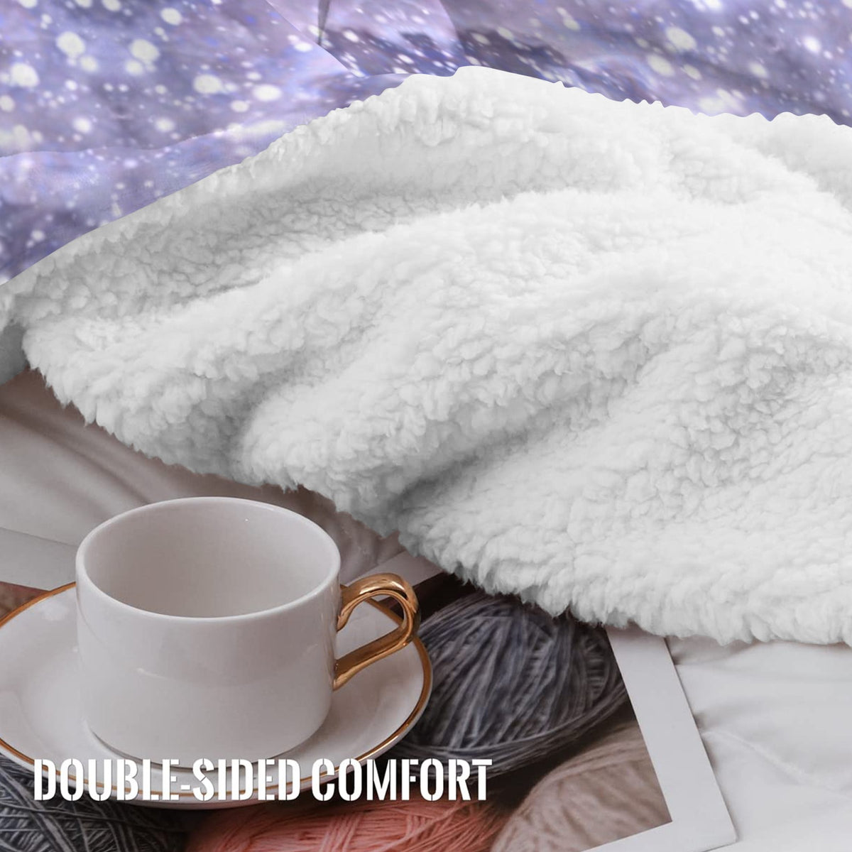 Katerina's Lilac Star Desires Sherpa Fleece Blanket 30" x 40" | Ships from USA