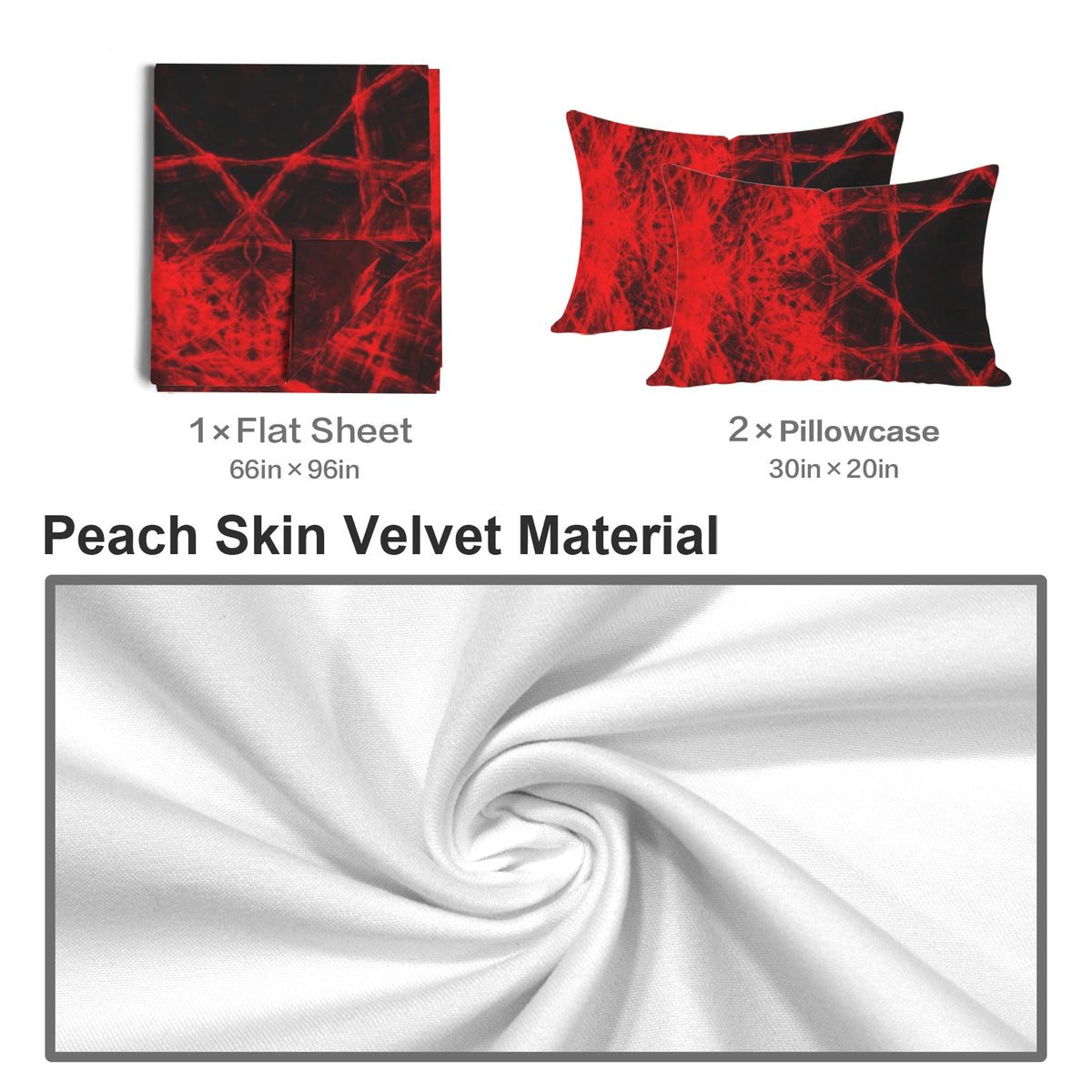 Katerina's Waiting for Hello Desires 3-Piece Bedding Set (Bed Sheet + Pillowcases)  | Ships from USA