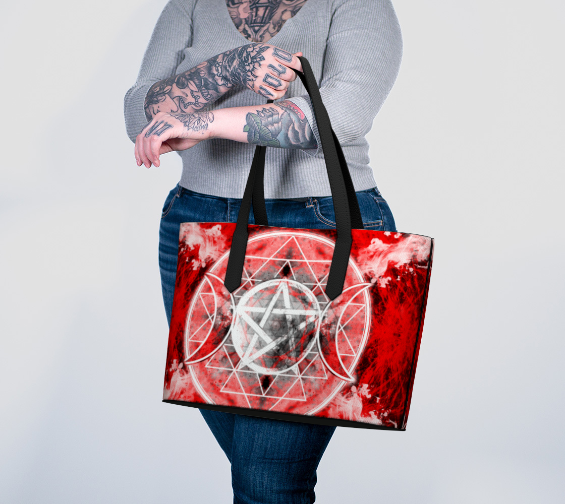 Katerina's Waiting for Hello Desires Triple Goddess Meditations Vegan Leather Tote Bag