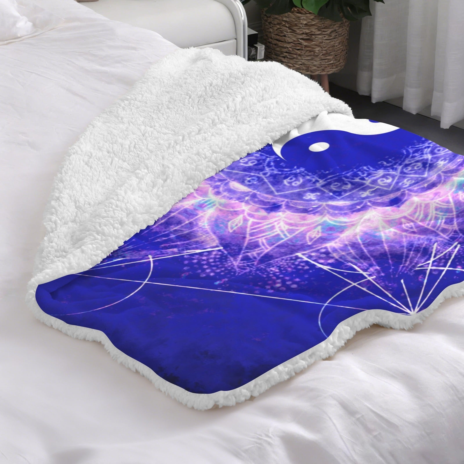 Katerina's Uncertainty in Time & Space Yin Yang Meditations Sherpa Fleece Blanket 30" x 40" | Ships from USA
