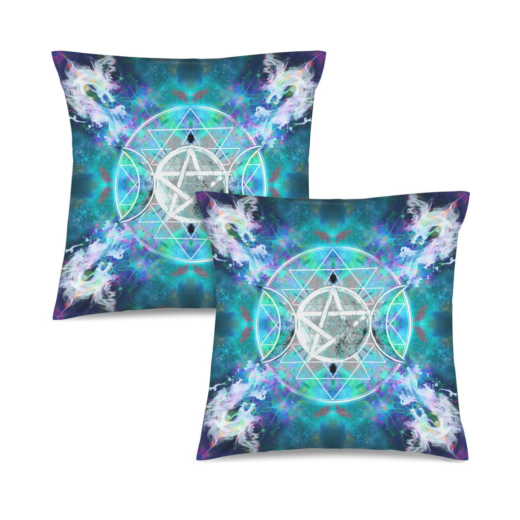 Katerina's Now & Forever Triple Goddess Meditations Custom Pillow Cases 18" x 18" (2-Pack) | Ships from USA