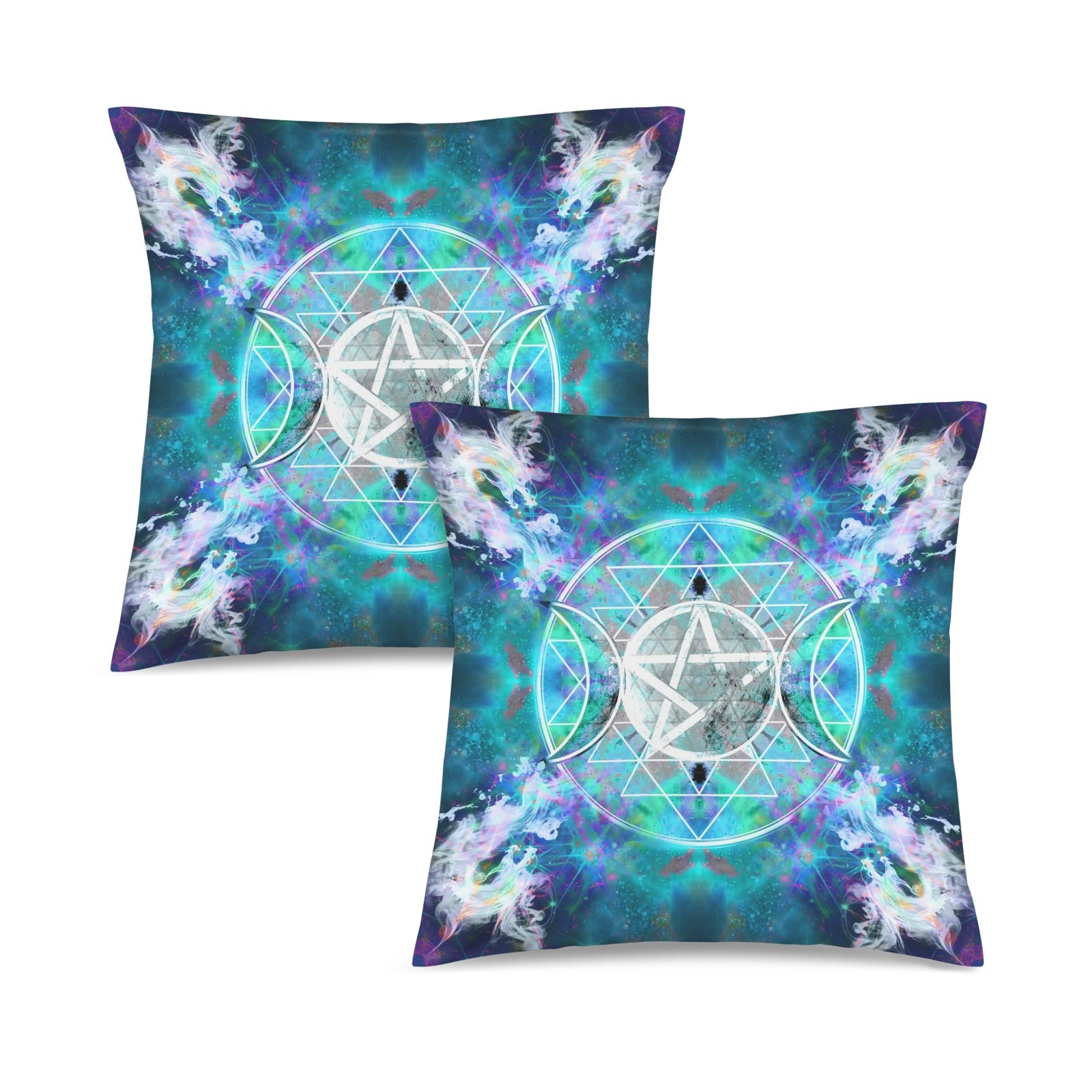 Katerina's Now & Forever Triple Goddess Meditations Custom Pillow Cases 18" x 18" (2-Pack) | Ships from USA