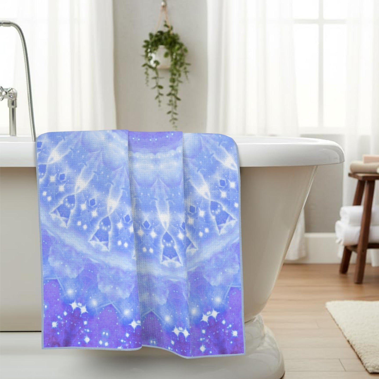 Katerina's Living on a Prayer Desires Waffle Weave Bath Towel 29" x 58" | Ships from USA