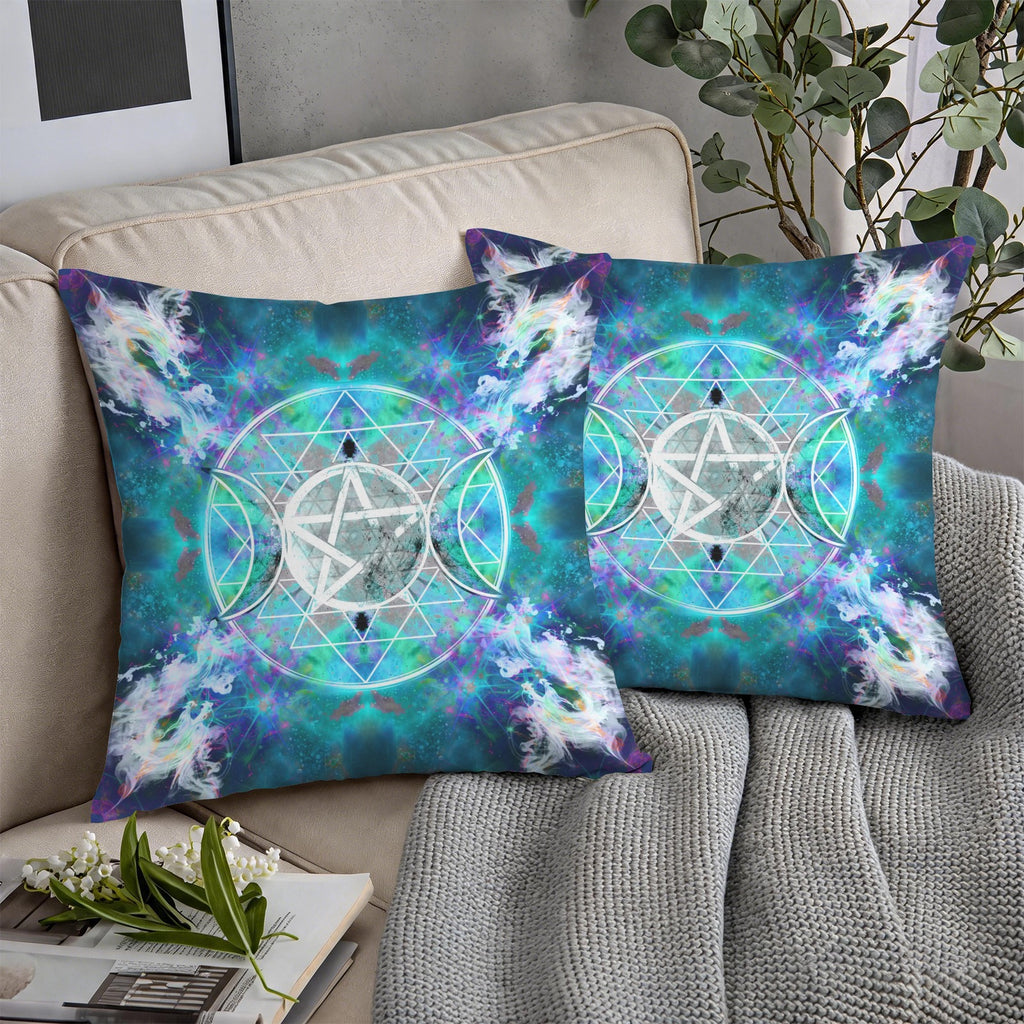 Katerina's Now & Forever Triple Goddess Meditations Custom Pillow Cases 18" x 18" (2-Pack) | Ships from USA