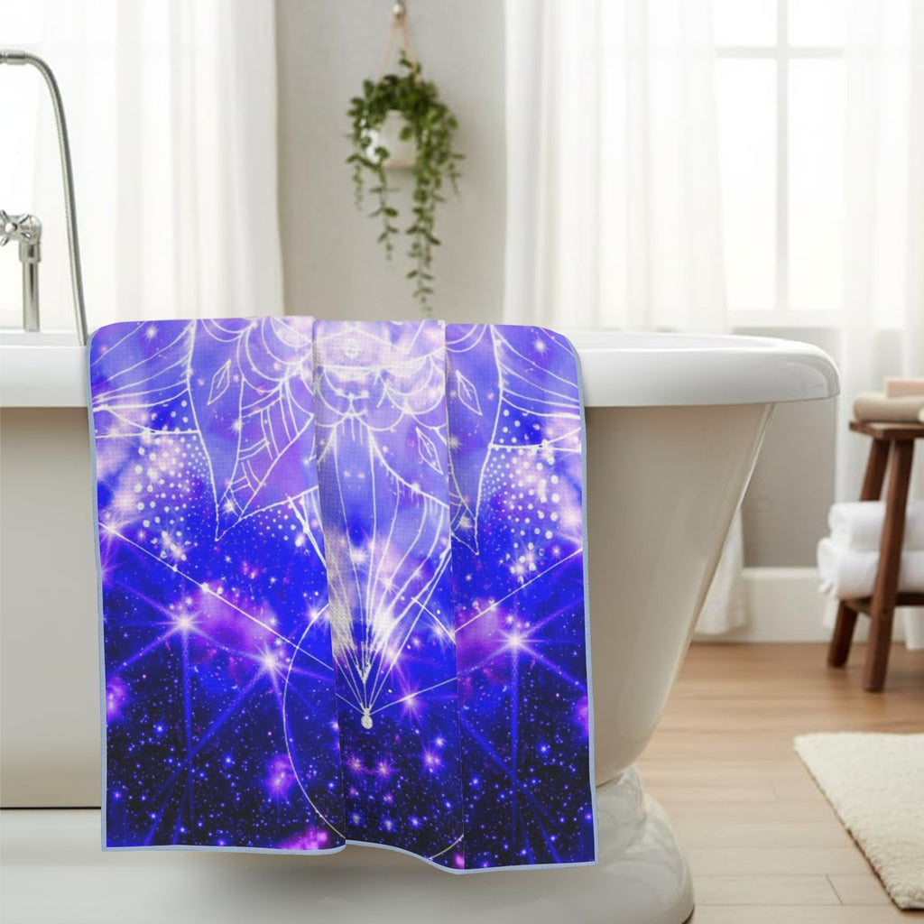 Katerina's Psyche Yin Yang Meditations Waffle Weave Bath Towel 29" x 58" | Ships from USA