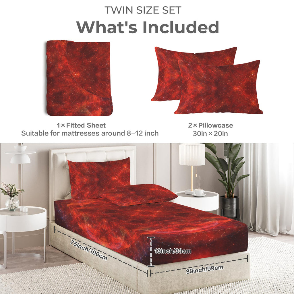 Katerina's Love and Hatred Desires Twin Bedding Set (Fitted Sheet + Pillowcases) | Ships from USA
