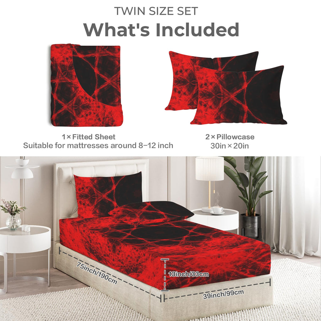 Katerina's Waiting for Hello Desires Twin Bedding Set (Fitted Sheet + Pillowcases) | Ships from USA
