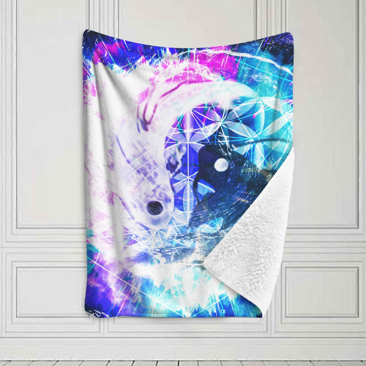 Creation's Koi Meditations Sherpa Fleece Blanket 30" x 40" | Ships from USA