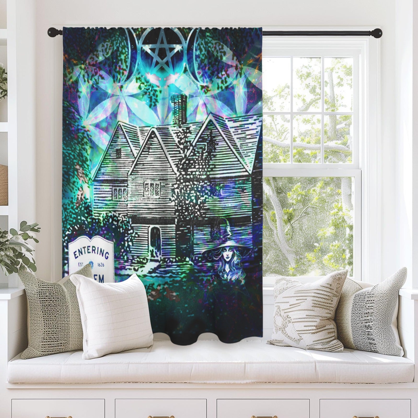 Katerina's Now & Forever Salem Witch Meditations Window Curtain 52" x 63" ( 1 Piece ) | Ships from USA