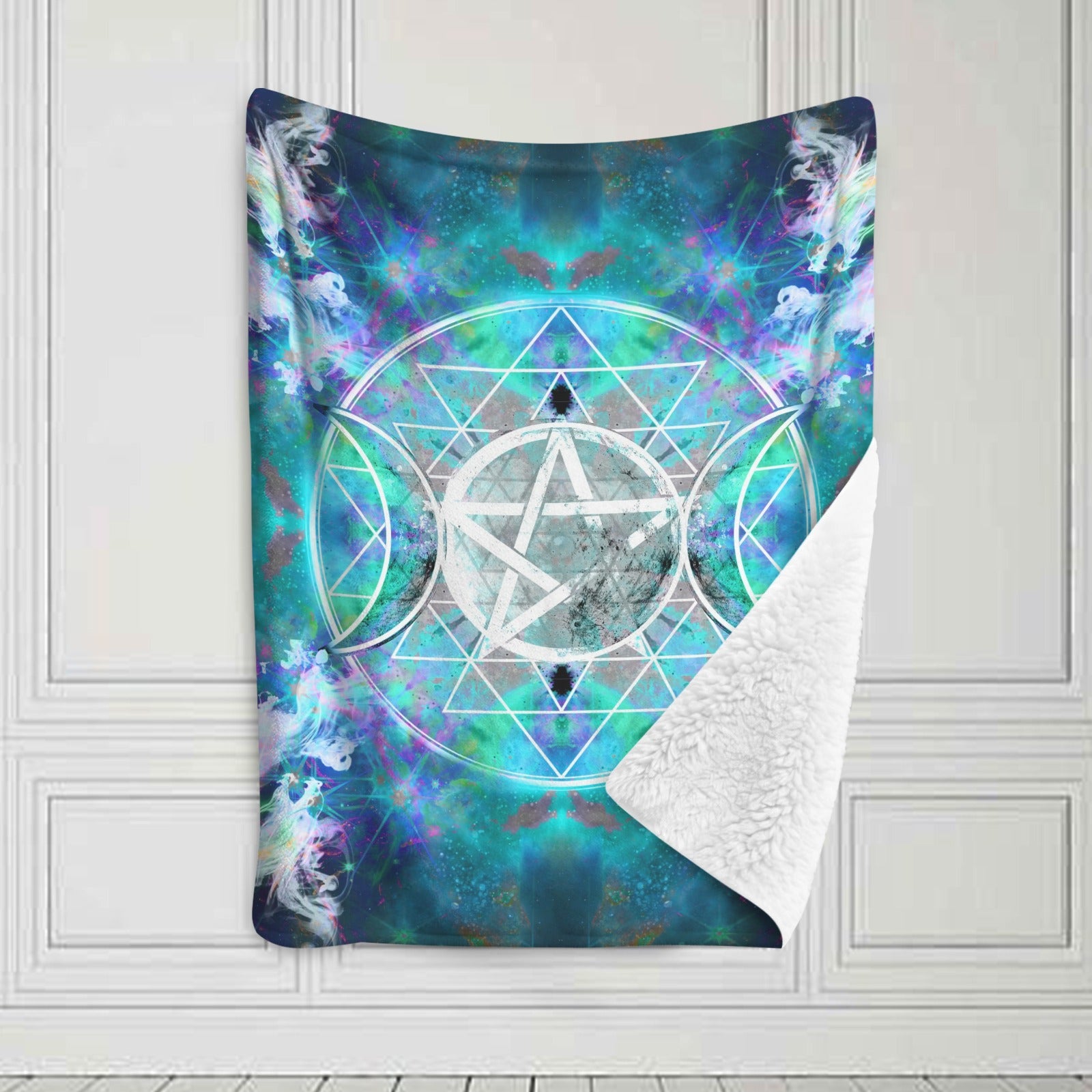 Katerina's Now & Forever Triple Goddess Meditations Sherpa Fleece Blanket 30" x 40" | Ships from USA