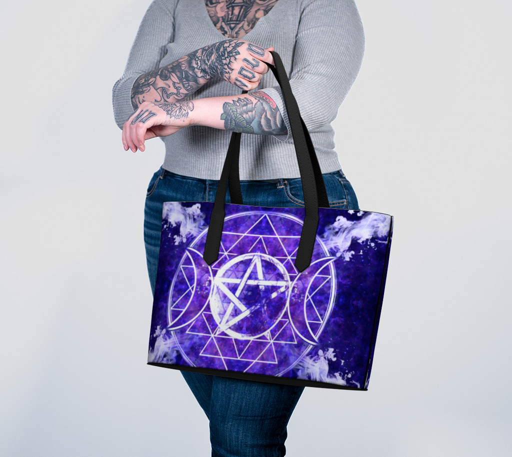 Katerina's Dragon's Eye Desires Triple Goddess Meditations Vegan Leather Tote Bag