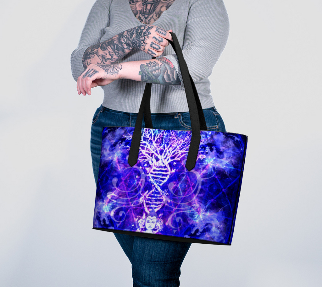 Katerina's Dragon's Eye Desires Buddha Meditations Vegan Leather Tote Bag