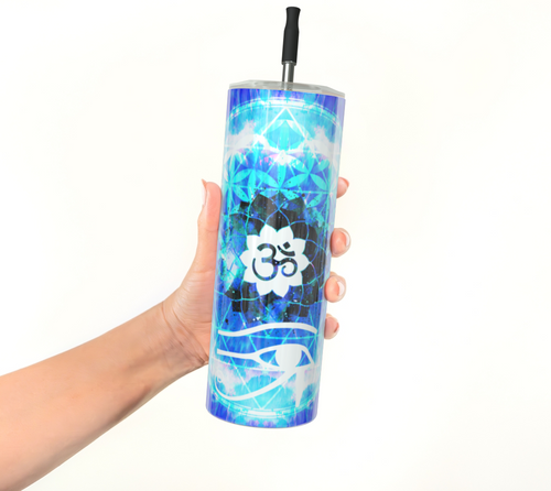 Amen Jin's Blue Sun Fairy Om Meditations Stainless Steel Tumbler