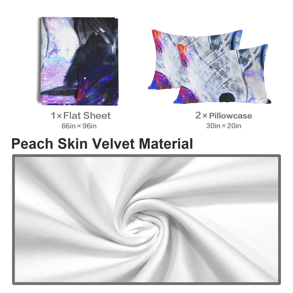 Katerina's Cassandra Koi Desires 3-Piece Bedding Set (Bed Sheet + Pillowcases)  | Ships from USA