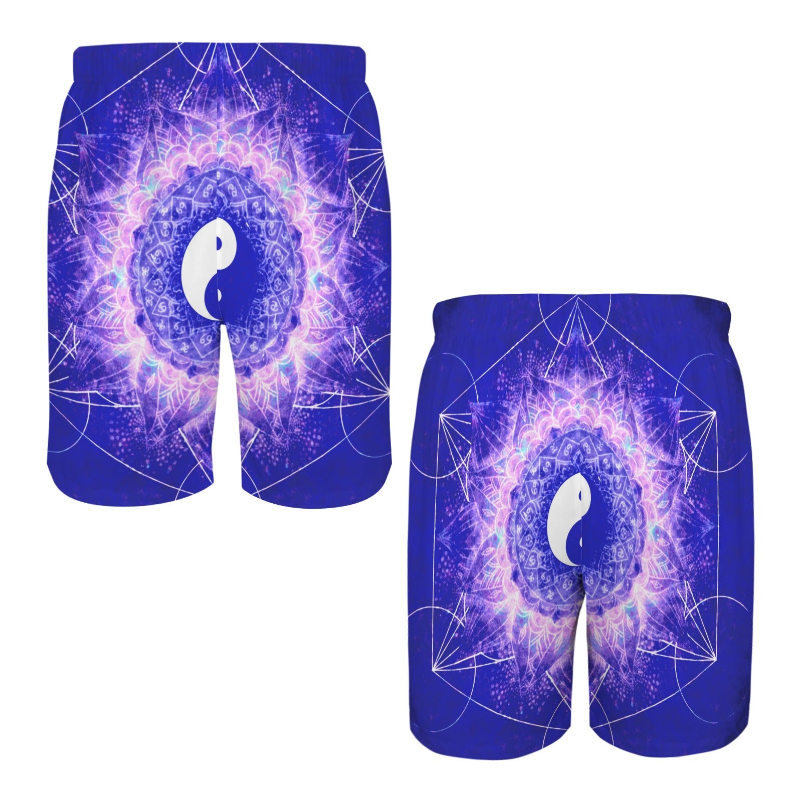 Katerina's Uncertainty in Time & Space Yin Yang Meditations Men's All Over Print Beach Shorts (Sets 26) | Ships from USA