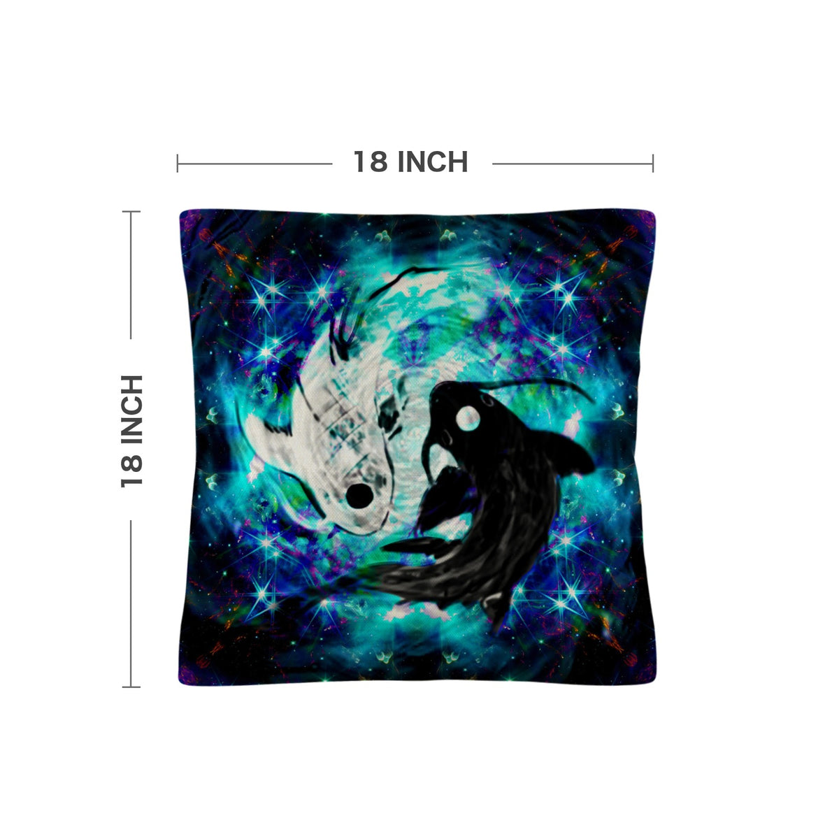 Katerina's Now & Forever Koi Desires Linen Throw Pillow 18" x 18" ( 1 Piece ) | Ships from USA
