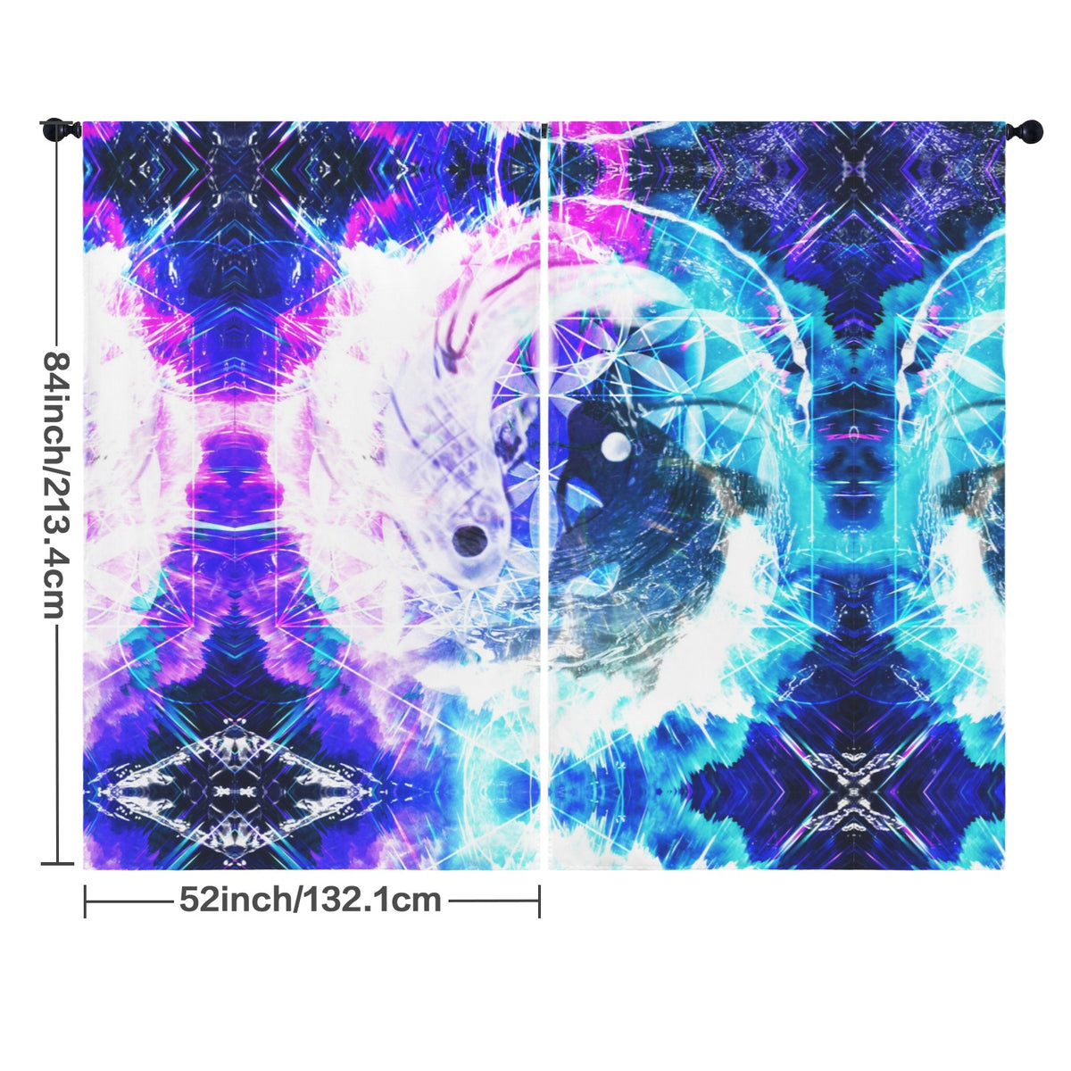 Creation's Koi Meditations Floor-To-Ceiling Curtain 52x84inch | Ships from USA