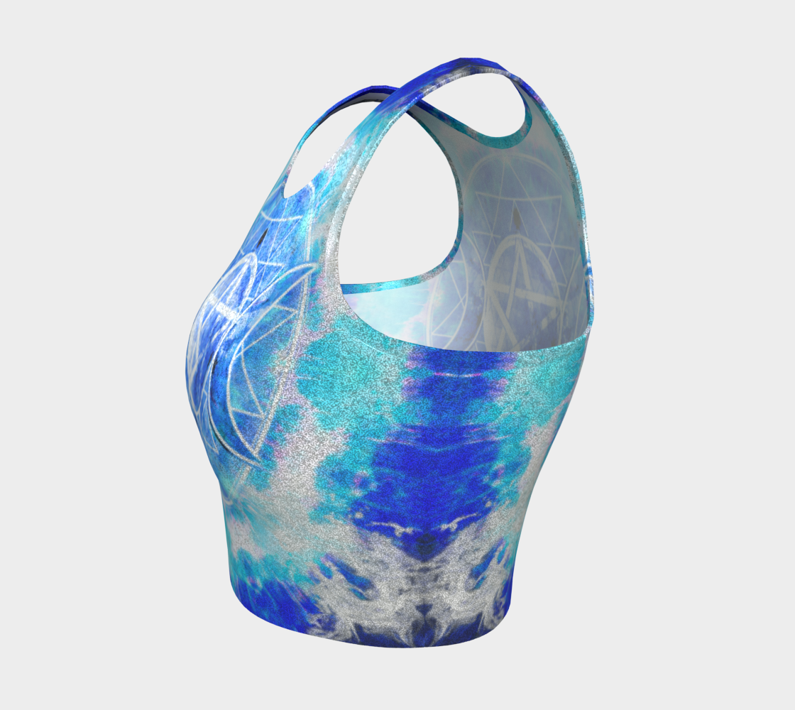 Amen Jin's Blue Sun Triple Goddess Meditations Athletic Crop Top