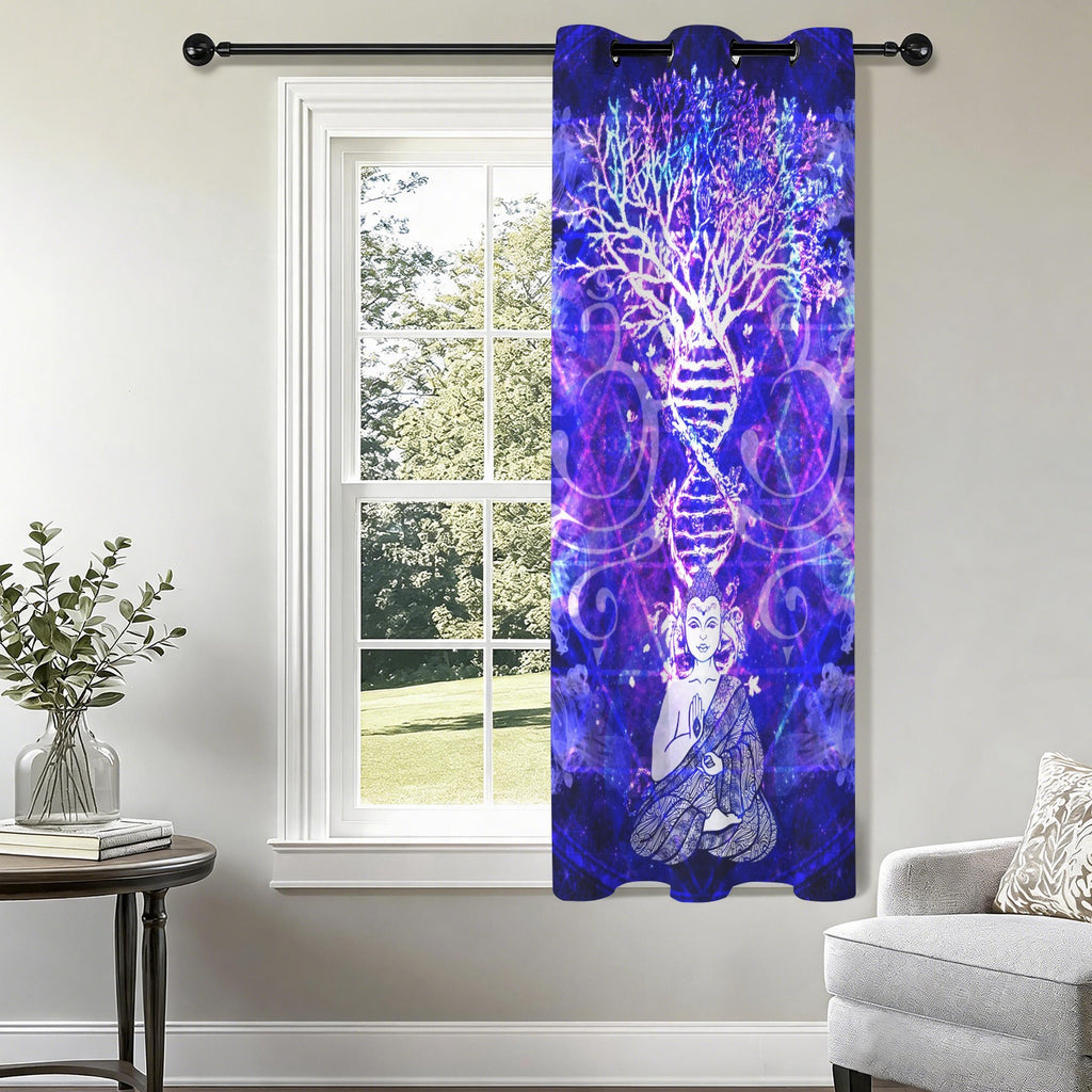 Katerina's Dragon's Eye Desires Buddha Meditations Grommet Curtain 42" x 63" ( 1 Piece ) | Ships from USA