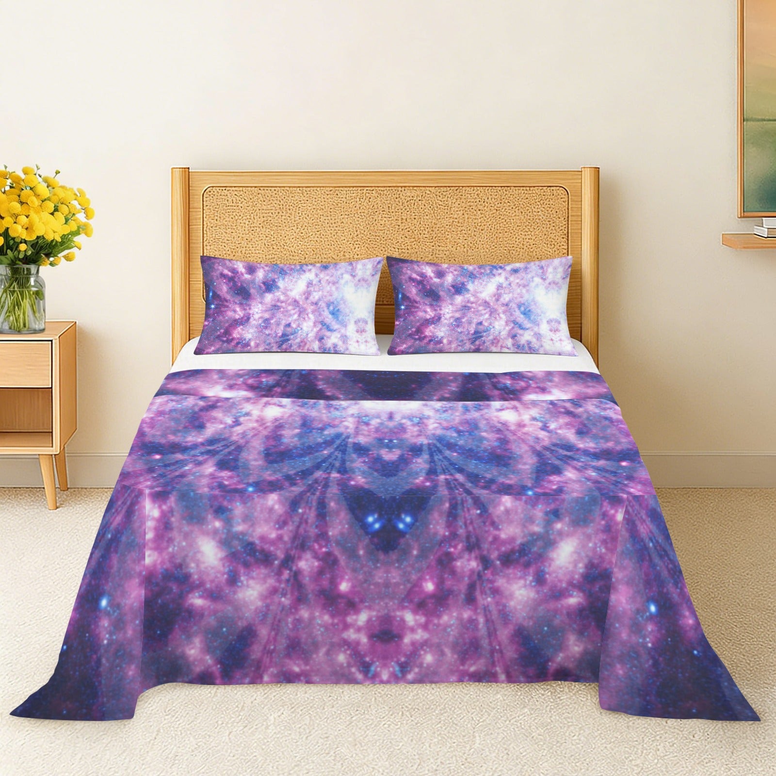 Katerina's Through Time & Space Desires 3-Piece Bedding Set (Bed Sheet + Pillowcases)  | Ships from USA