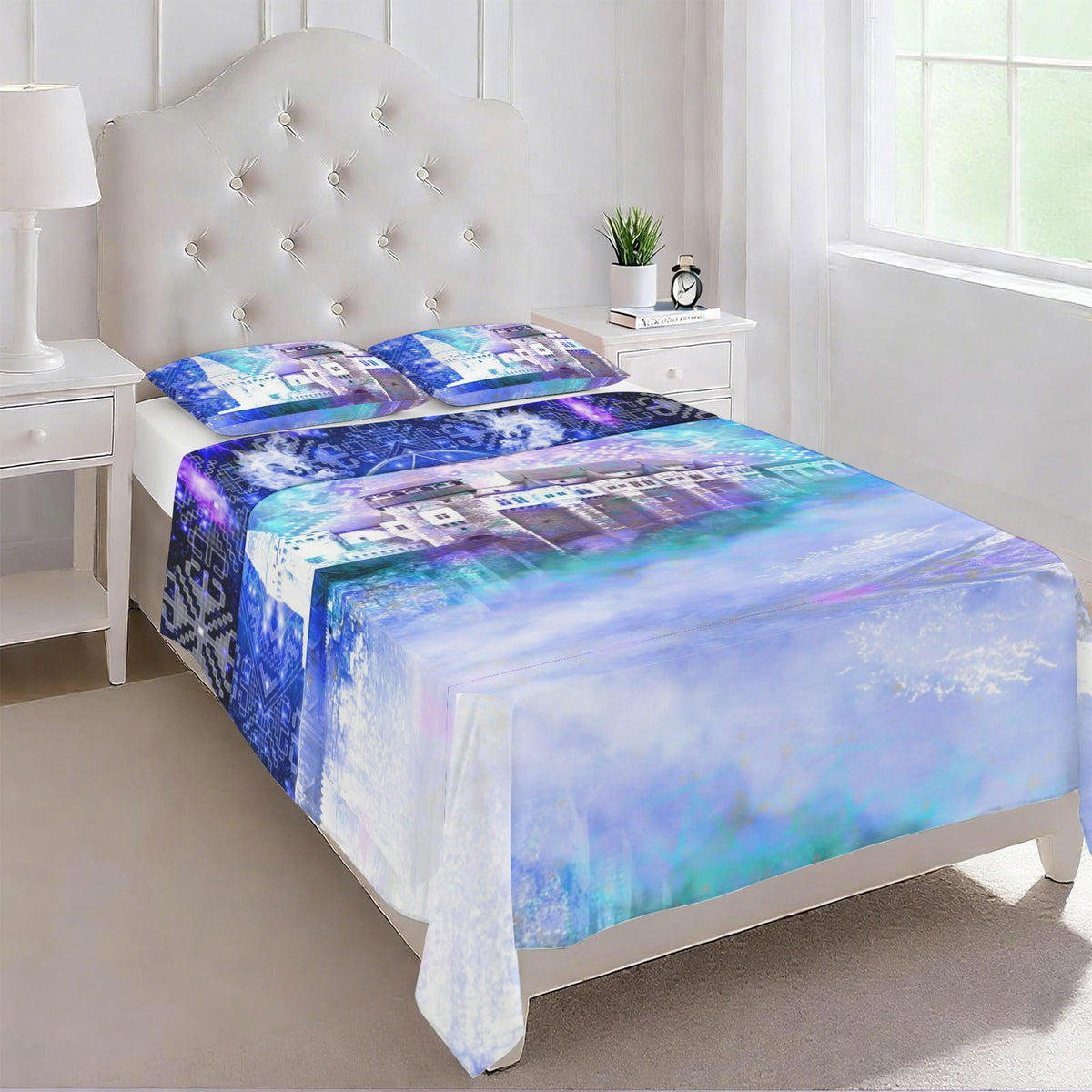 Amen Jin's Katerina's Eros & Psyche Dracularian Meditations 3-Piece Bedding Set (Bed Sheet + Pillowcases)  | Ships from USA