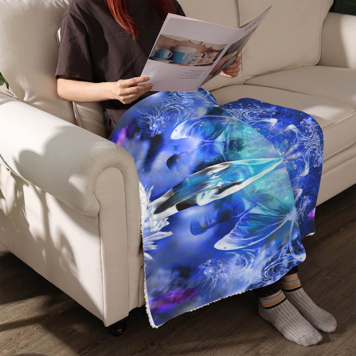 Amen Jin's Katerina's Eros & Psyche Metamorphosis Meditations Sherpa Fleece Blanket 30" x 40" | Ships from USA