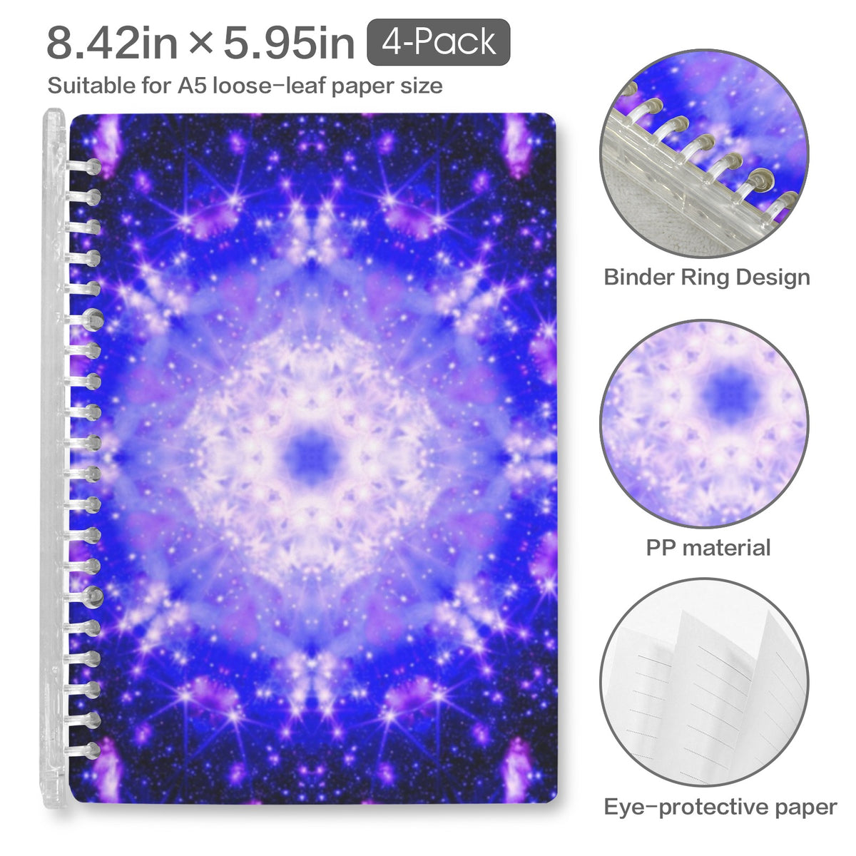 Katerina's Psyche Desires Loose-Leaf Notebooks ( Cover Print, 4-Pack ) | Ships from USA