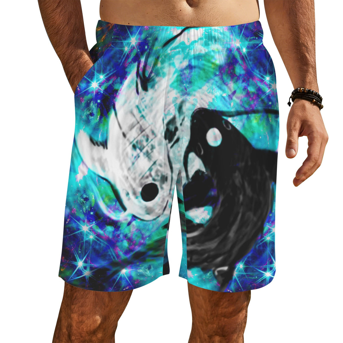 Katerina's Now & Forever Koi Desiresu Men's All Over Print Beach Shorts (Sets 26) | Ships from USA
