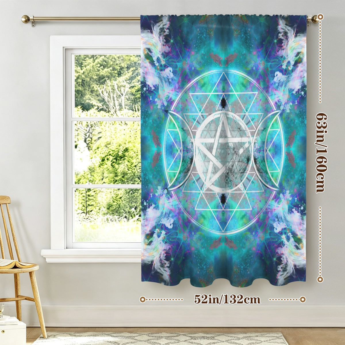 Katerina's Now & Forever Triple Goddess Meditations Window Curtain 52" x 63" ( 1 Piece ) | Ships from USA
